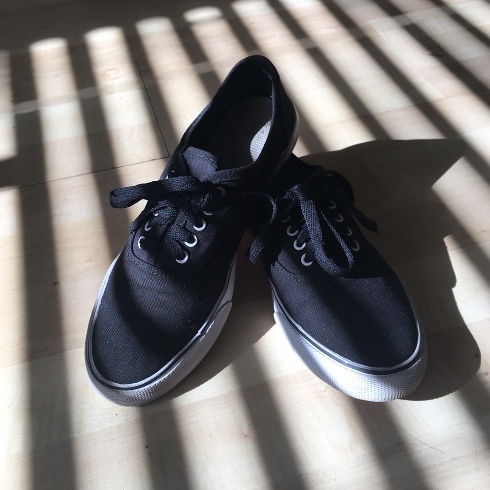 Black and white shoes